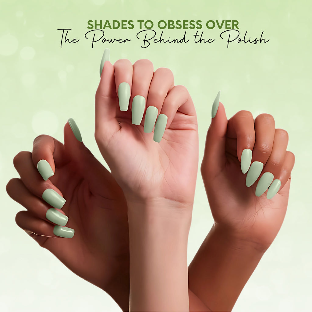 Oxygen Vegan Light Green Nail Polish – Chip-Resistant, Non-Yellowing, Gel-Like Shine, Long-Lasting