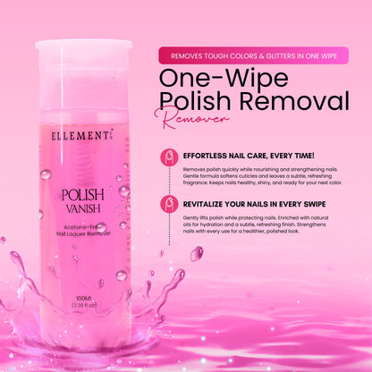Copy Polish Vanish Acetone-Free Nail Polish Remover – Gentle, Nourishing Formula for Easy Removal of Tough Colors & Glitter (Copy)