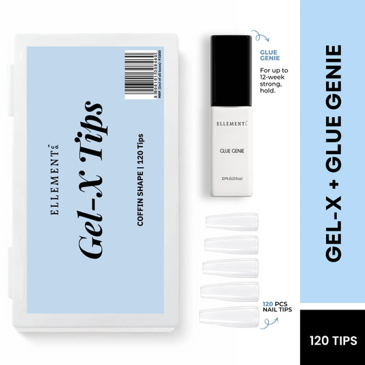Gel-X KIT-6 - Coffin Tips (Gel-X Tips Box (120pc) + Glue Genie 10ml + Mini LED Lamp) 1