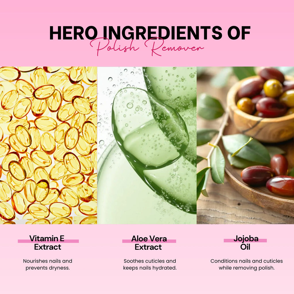 Polish Vanish Acetone-Free Nail Polish Remover – Gentle, Nourishing Formula for Easy Removal of Tough Colors & Glitter