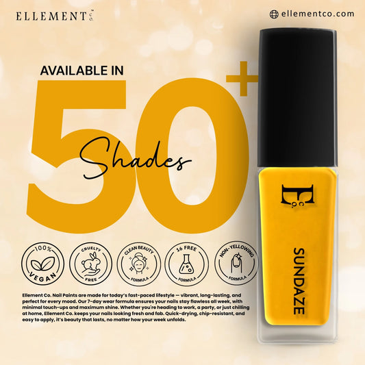 Sundaze Vegan Pop Yellow Nail Polish – Chip-Resistant, Intense Color, Gel-Like Shine, Long-Lasting 3