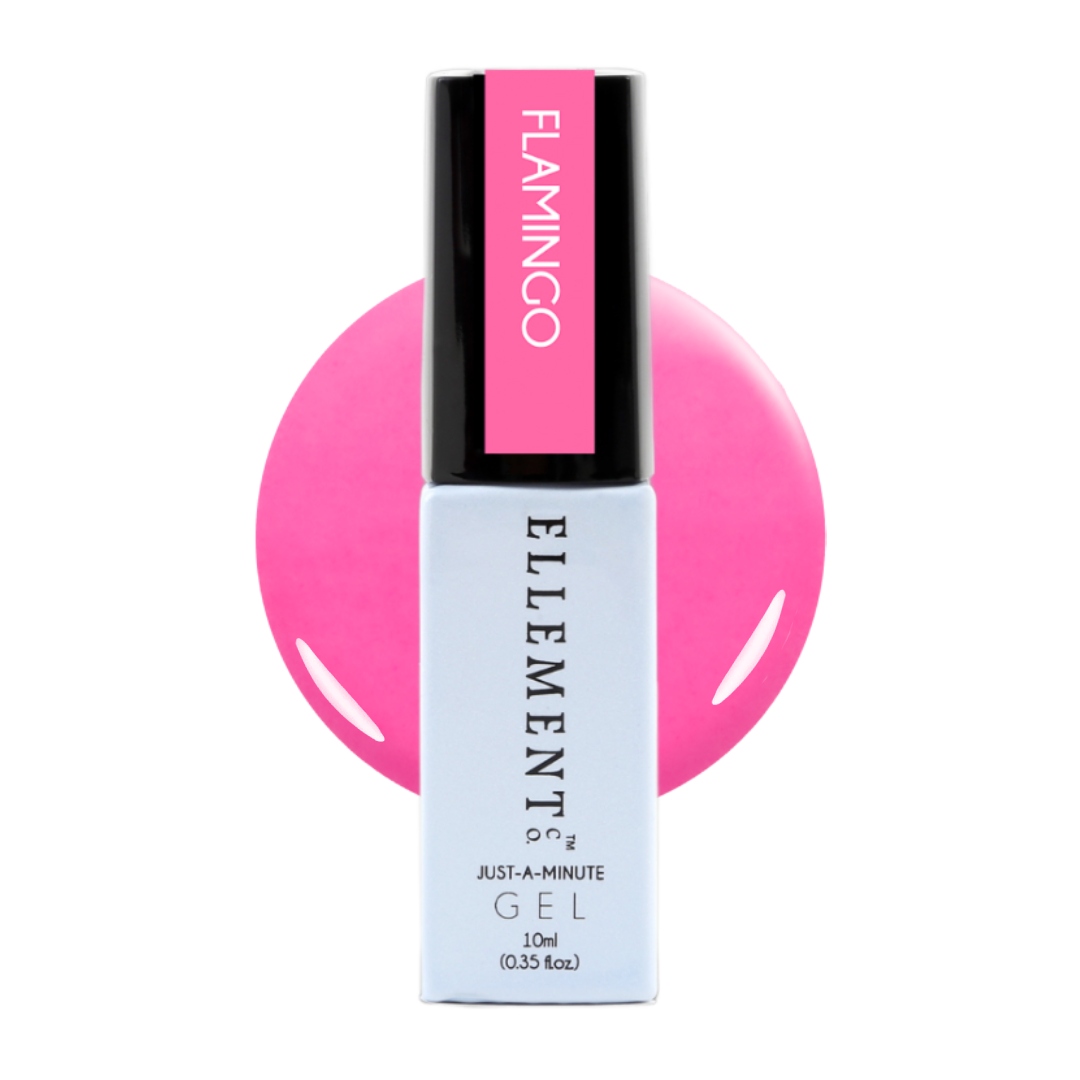 Flamingo Gel Polish, Neon Pink – Vibrant Long-Lasting Gel for Natural, Acrylic & False Nails with Streak-Free Brush