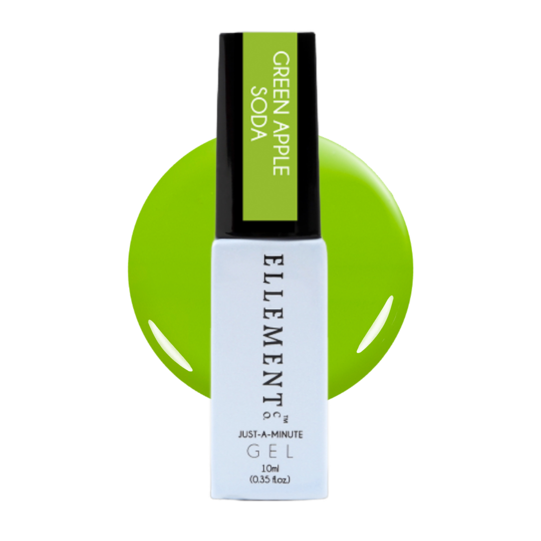 Green Apple Soda Gel Polish, Vibrant Neon Green Nail Color for Natural & Acrylic Nails, Long-Lasting Gloss Finish