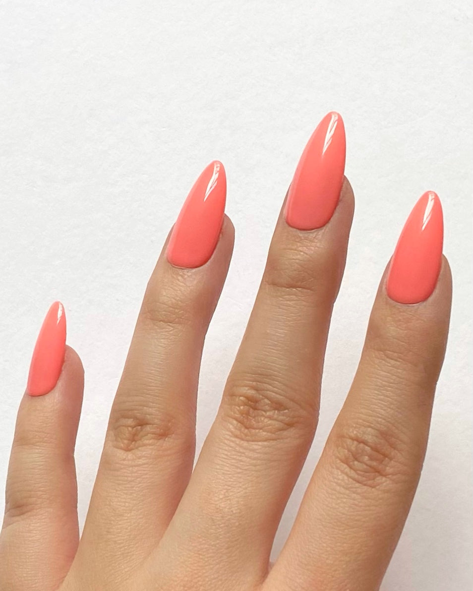 Watermelon Sorbet Gel Polish – Juicy Pink Red Summer Nails, Streak-Free, For Natural & Acrylic Nails