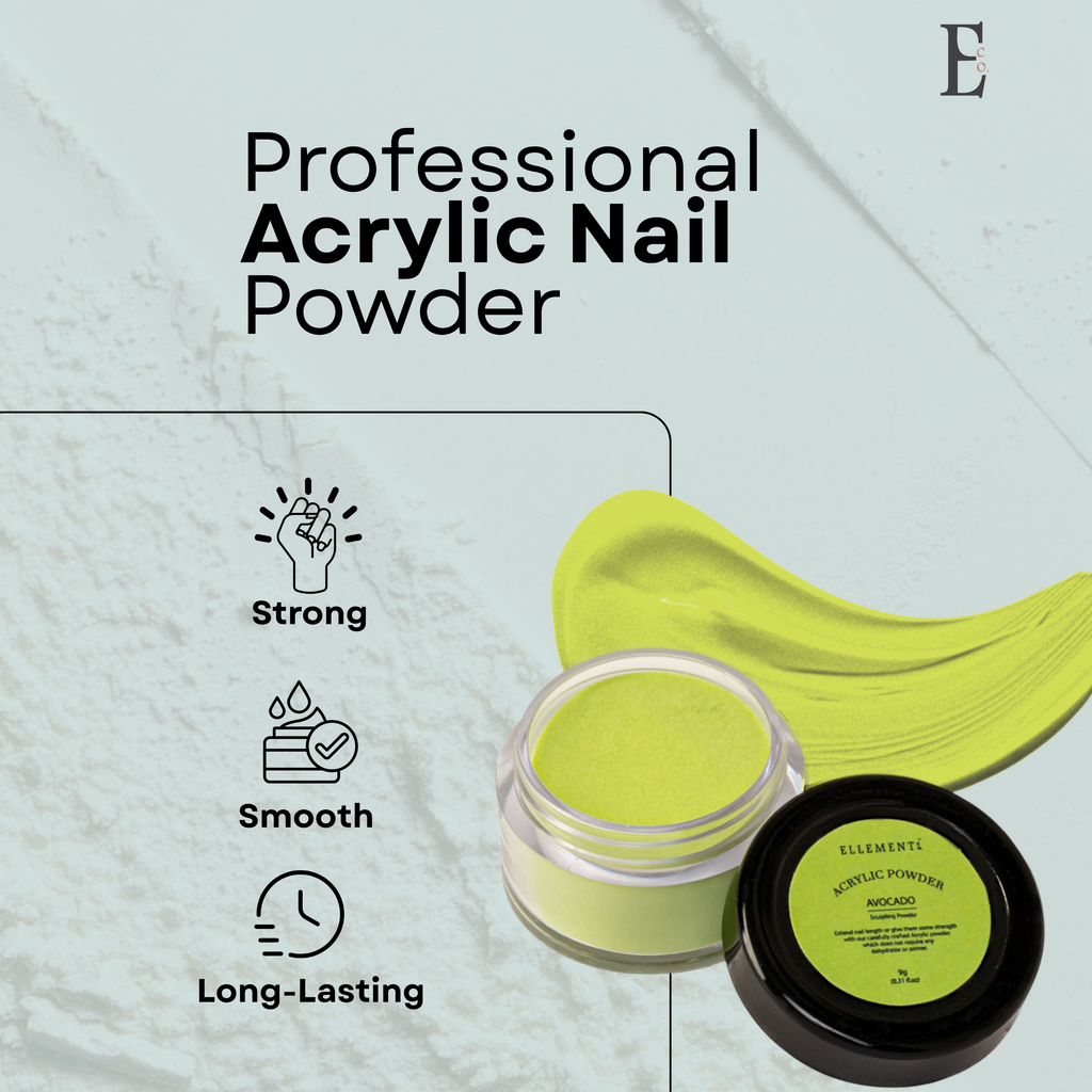 Avocado Green Leaf Coloured Acrylic Powder for Nails – Premium Nail Acrylic Powder for Extensions, Overlays & Nail Art – Professional Quality