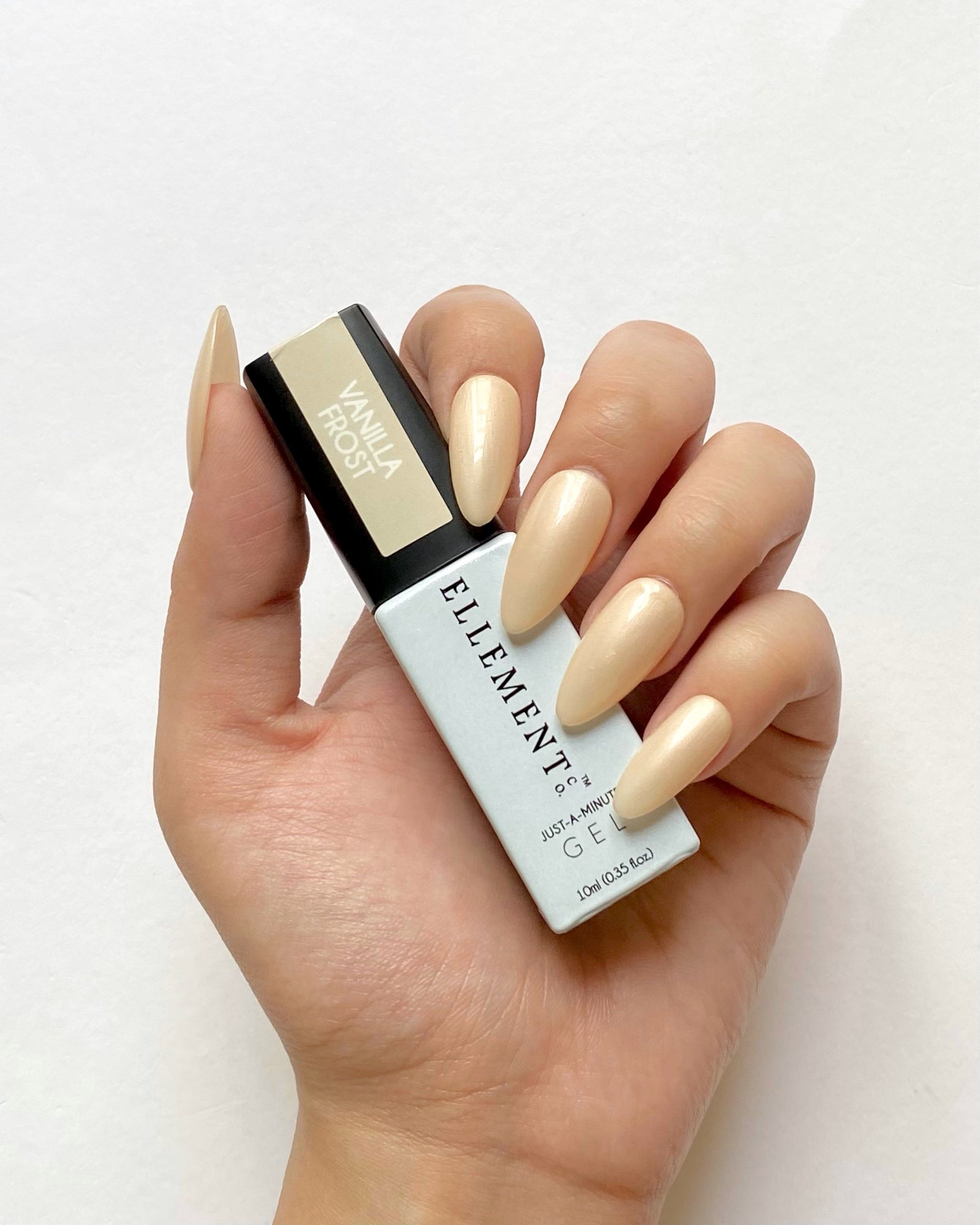 Vanilla Frost Gel Polish – Creamy Ivory with Metallic Shimmer, Streak-Free Brush, Long-Lasting, Versatile
