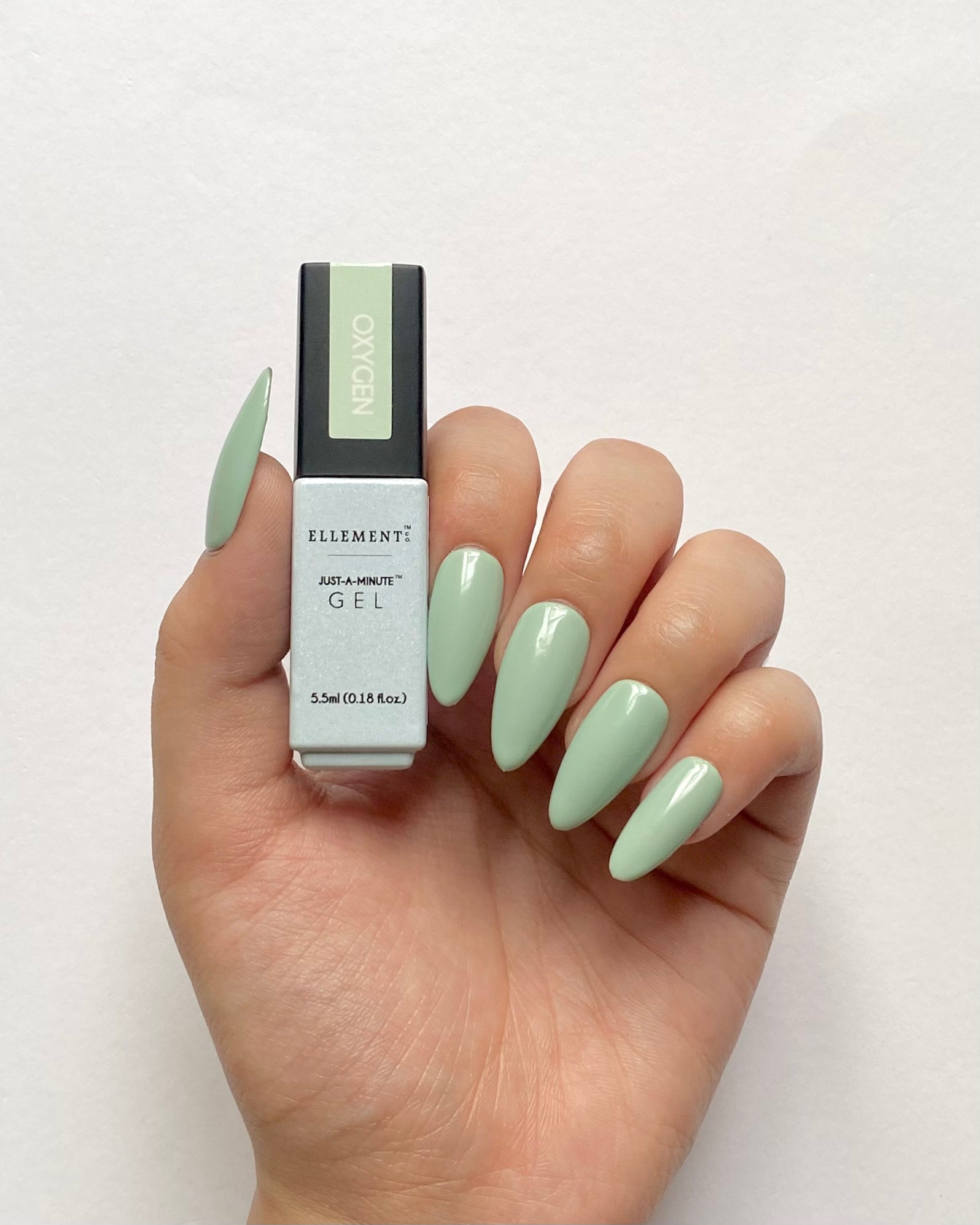 Oxygen Gel Polish – Soft Muted Green, Long-Lasting, Streak-Free, Suitable for Natural & Acrylic Nails