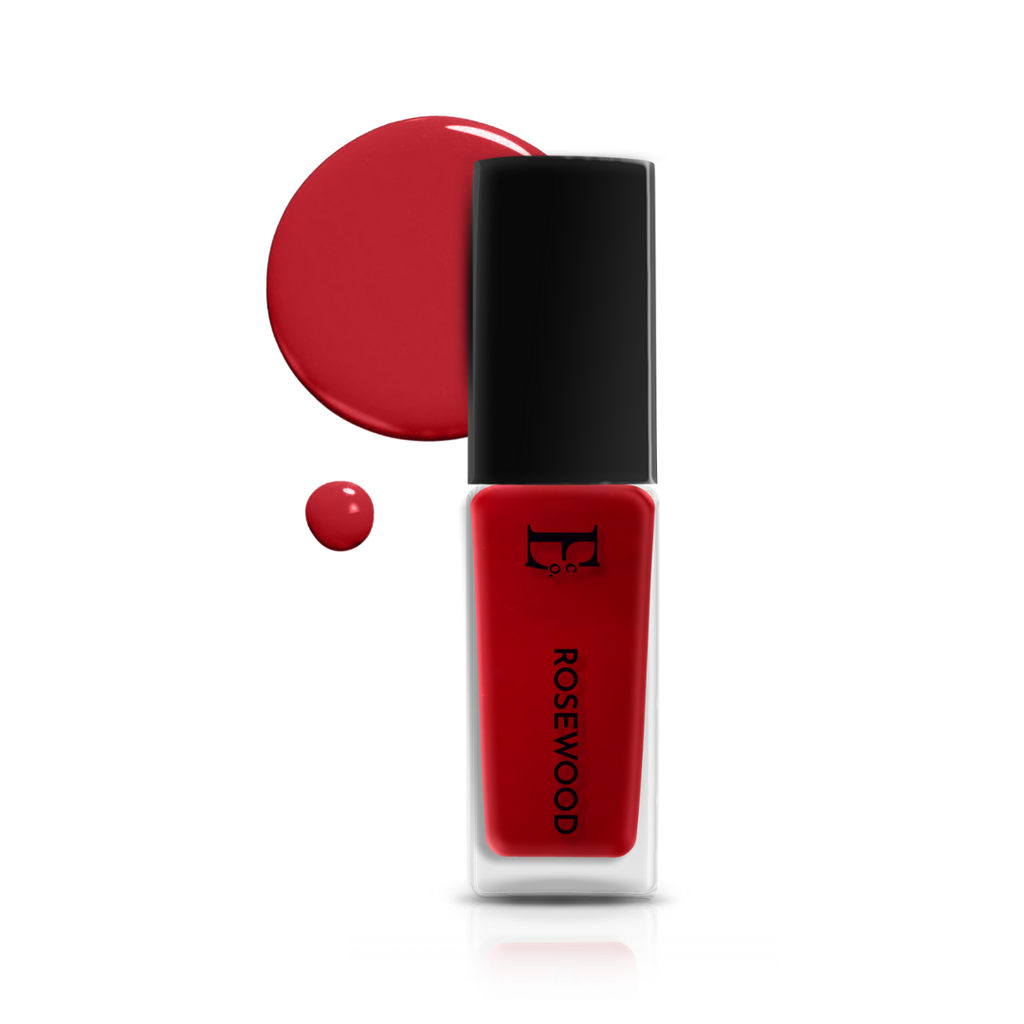 Rosewood Vegan Dark Red Nail Polish – Chip-Resistant, Non-Yellowing, Gel-Like Shine, Long-Lasting