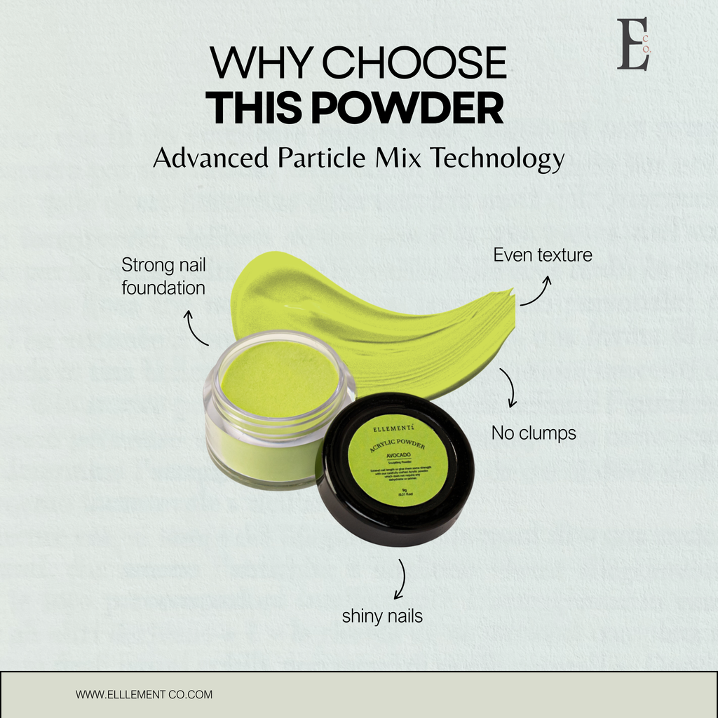 Avocado Green Leaf Coloured Acrylic Powder for Nails – Premium Nail Acrylic Powder for Extensions, Overlays & Nail Art – Professional Quality