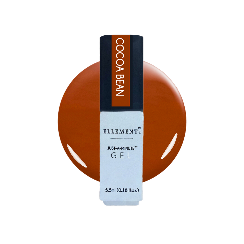 Cocoa Bean Gel Polish, Warm Earthy Brown Nail Colour with Orange Undertones, Long-Lasting, Streak-Free Finish