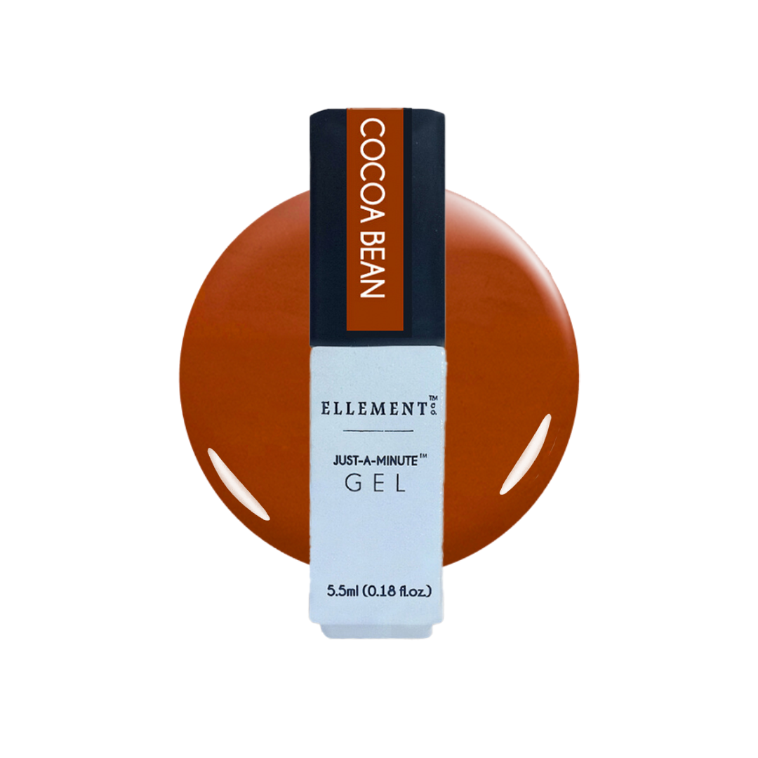 Cocoa Bean Gel Polish, Warm Earthy Brown Nail Colour with Orange Undertones, Long-Lasting, Streak-Free Finish