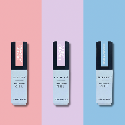 Dreamy Trio Gel Nail Polish Set – 3 Mini Pastel Shades (Strawberry Pink, Lavender, Sky Blue) – Long-Lasting, Chip-Resistant, High-Gloss, Salon-Quality Formula.