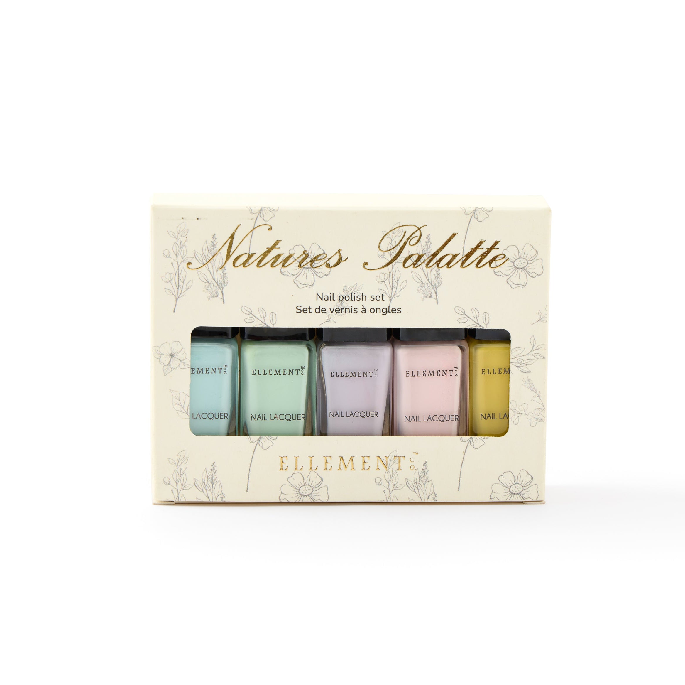 Nature's Palette Nail Polish Set – Summer Ombre Pastel Collection, 5 Shades (Purple Haze, First Crush, Oxygen, Bubblegum, Sunkissed)