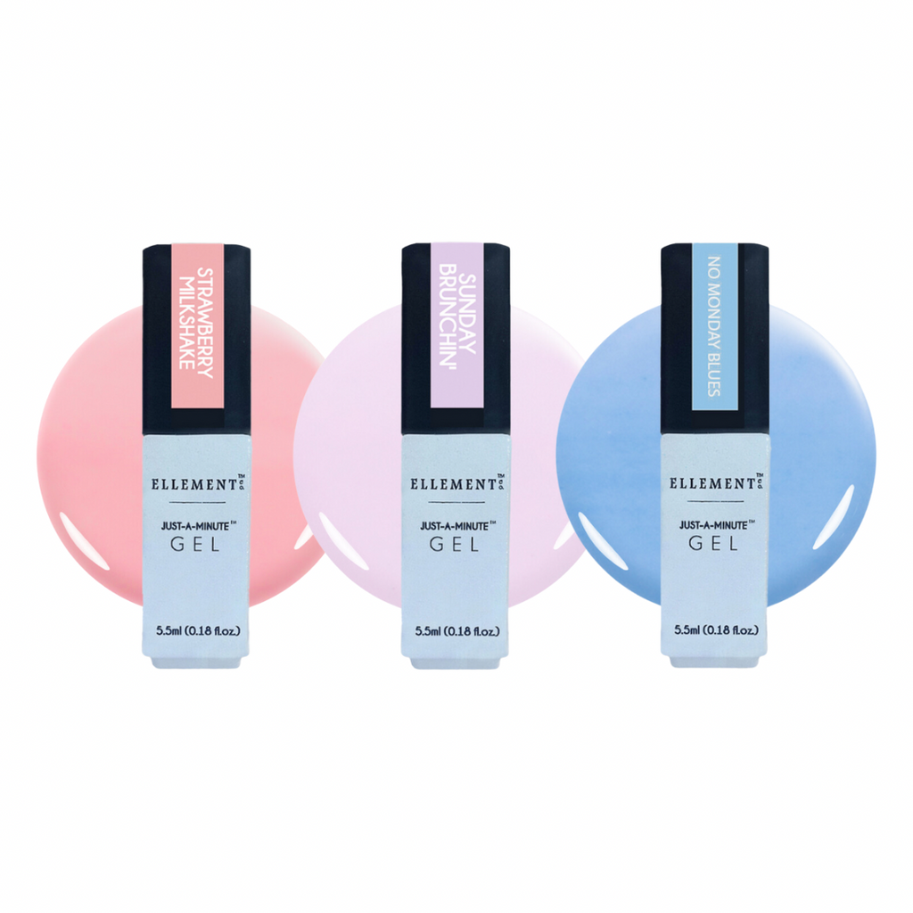 Dreamy Trio Gel Nail Polish Set – 3 Mini Pastel Shades (Strawberry Pink, Lavender, Sky Blue) – Long-Lasting, Chip-Resistant, High-Gloss, Salon-Quality Formula