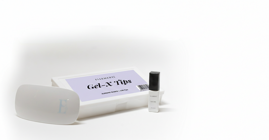 Ellement_Co._Gel_X_Tips_-_120_Almond_Shape_tips with Mini Led Lamp Glue Gel