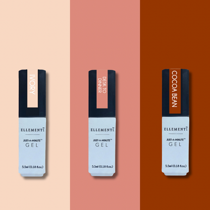 Everyday Neutrals Nail Polish - Set Of 3 Mini Shades Ivory, Desk to Dinner, Cocoa Bean, Long-Lasting & Elegant.