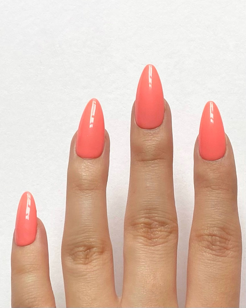 Watermelon Sorbet Gel Polish – Juicy Pink Red Summer Nails, Streak-Free, For Natural & Acrylic Nails
