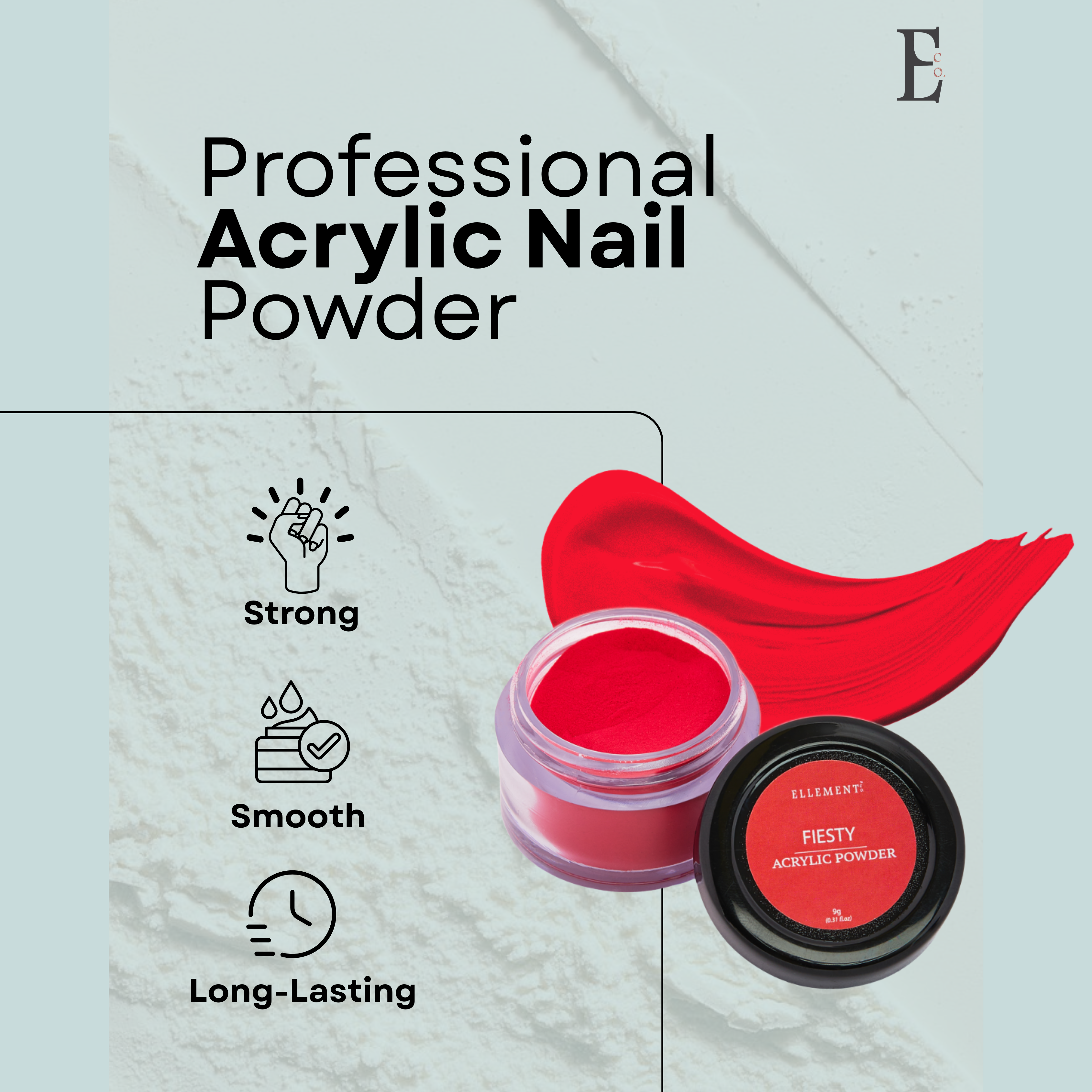 Fiesty Red Dust Coloured Acrylic Powder for Nail Extensions and Overlays – Perfect for Professional Nail Art and Enhancements