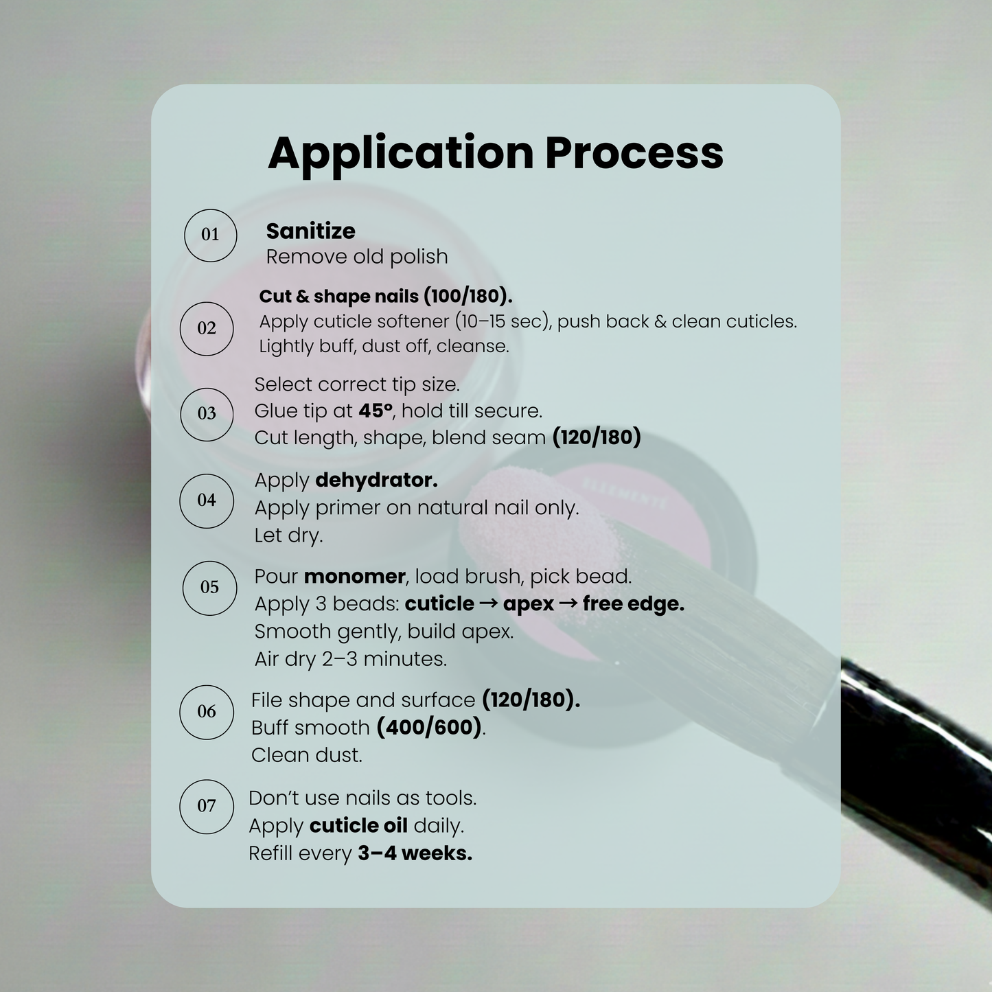 Light Pink Acrylic Powder for Nails – Professional Acrylic Nail Powder for Extensions and Overlays - Perfect for Nail Art and Enhancements