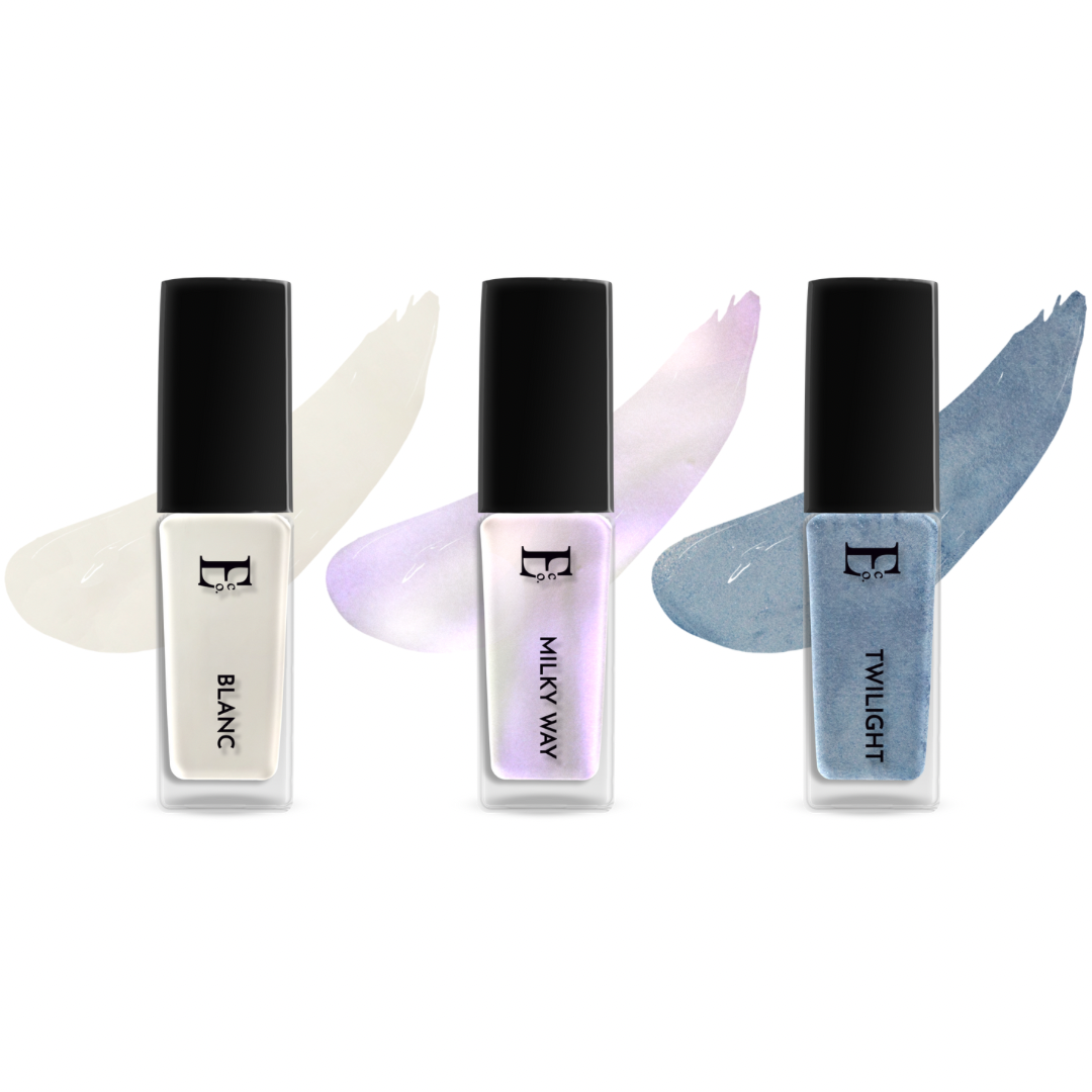 Frosted Dreams 3-Piece Nail Polish Set – Winter White, Pearl Chrome Holographic, Blue Metallic – Long-Lasting, Quick-Dry, High-Shine