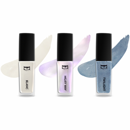 Frosted Dreams 3-Piece Nail Polish Set – Winter White, Pearl Chrome Holographic, Blue Metallic – Long-Lasting, Quick-Dry, High-Shine