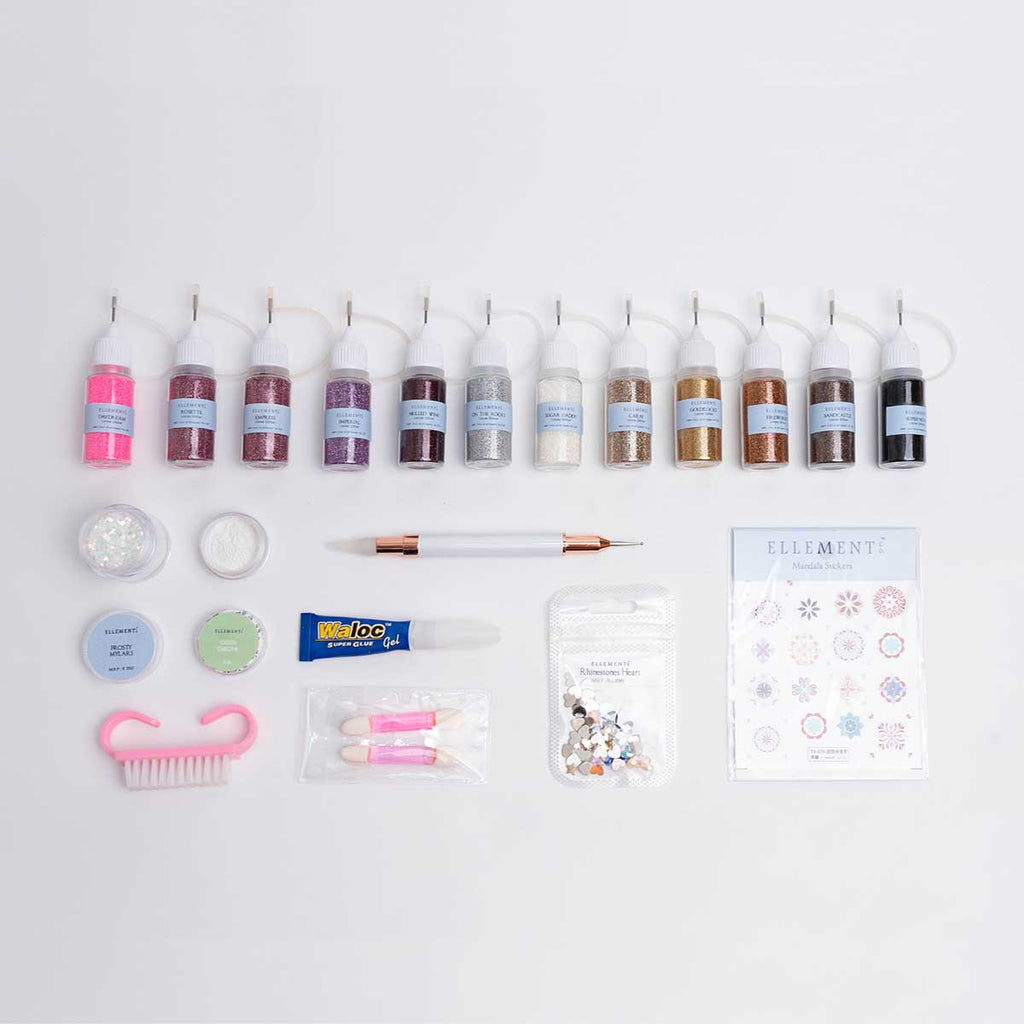 Glitz & Glam Gifting Hamper, Nail Art Kit, Metallic & Shimmer Finish, Tools & Nail Glue, , All-Inclusive