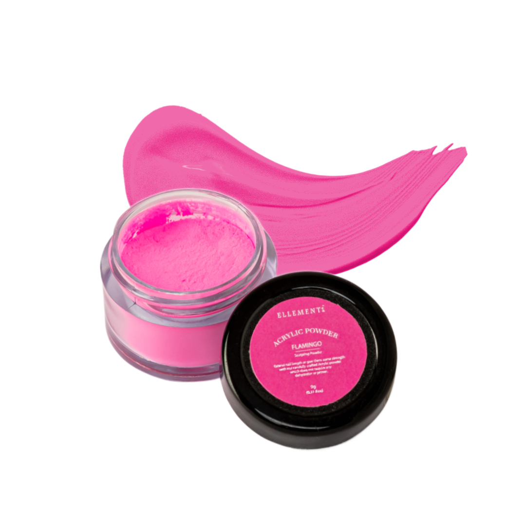 Flamingo Hot Pink Coloured Acrylic Powder for Nail Extensions and Overlays – Professional Acrylic Nail Powder for Long-Lasting Results