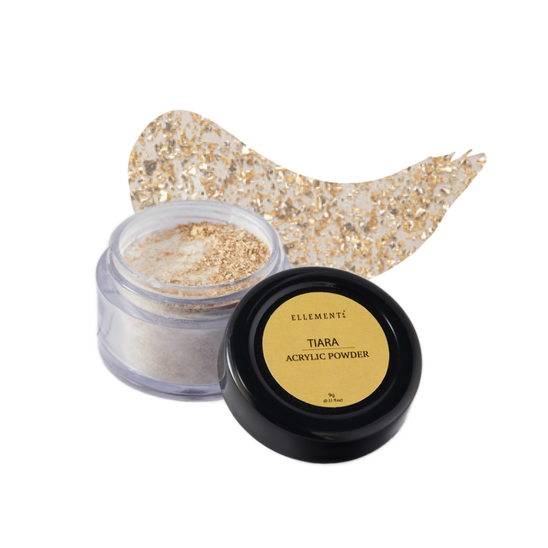 Tiara Gold Dust Coloured Acrylic Powder for Nails – Acrylic Nail Powder for Extensions and Overlays, Strong Adherence and Smooth Application, Professional Quality for Nail Art and Enhancements