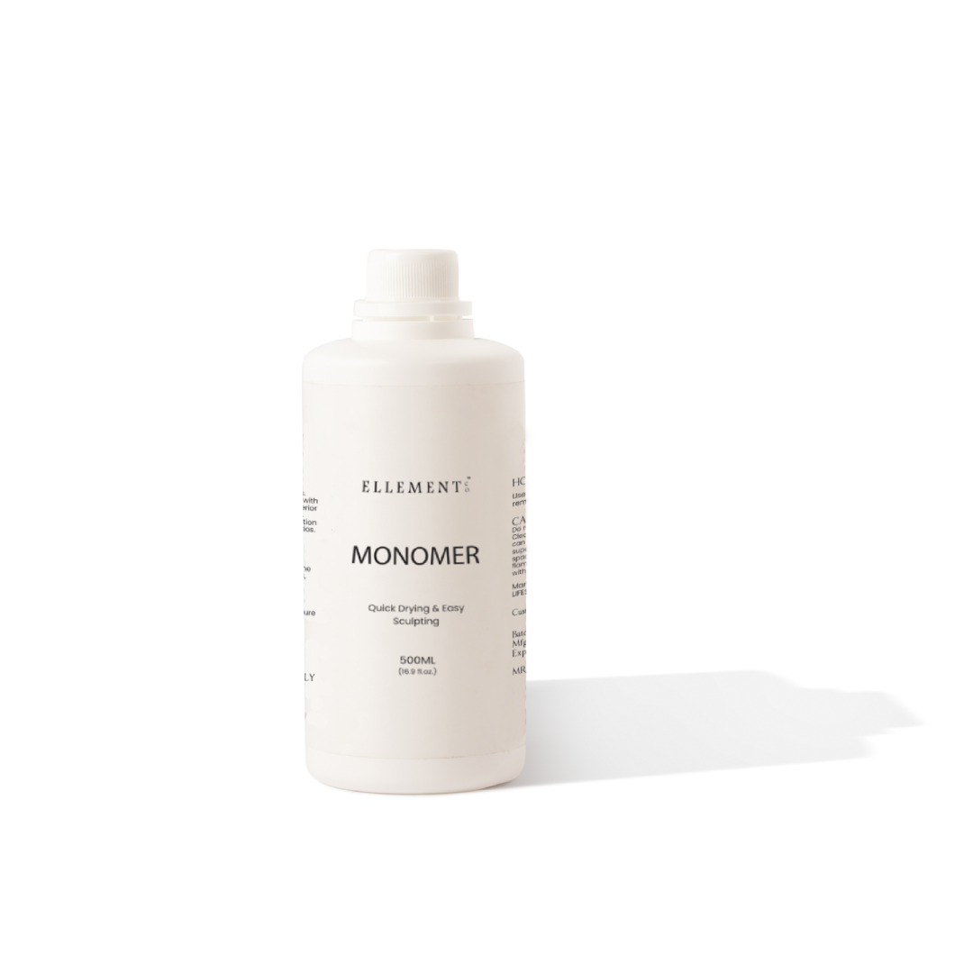 Acrylic Monomer Liquid for Nail Extensions and Overlays – Low Odor, Anti-Yellowing, Medium Drying Formula for Strong Adhesion and Smooth Finish