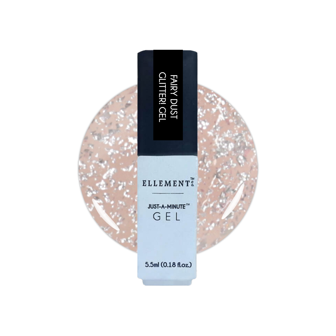 Fairy Dust Glitter Gel Polish – Light Pink Sparkling Gel for Nails, Streak-Free, Natural & Extensions