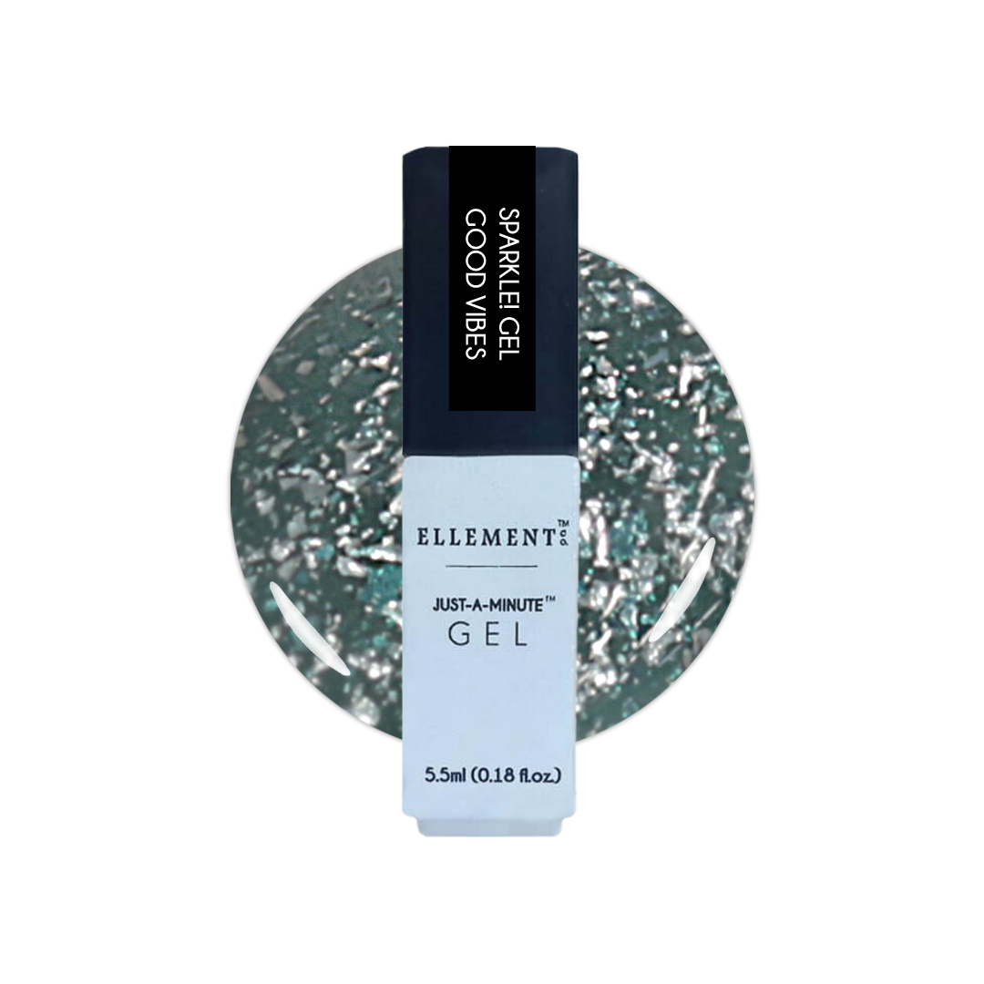 Good Vibes Sparkle Gel Polish – Shimmering Black-Green Glitter, Festive Nail Gel for Natural & Acrylic Nails