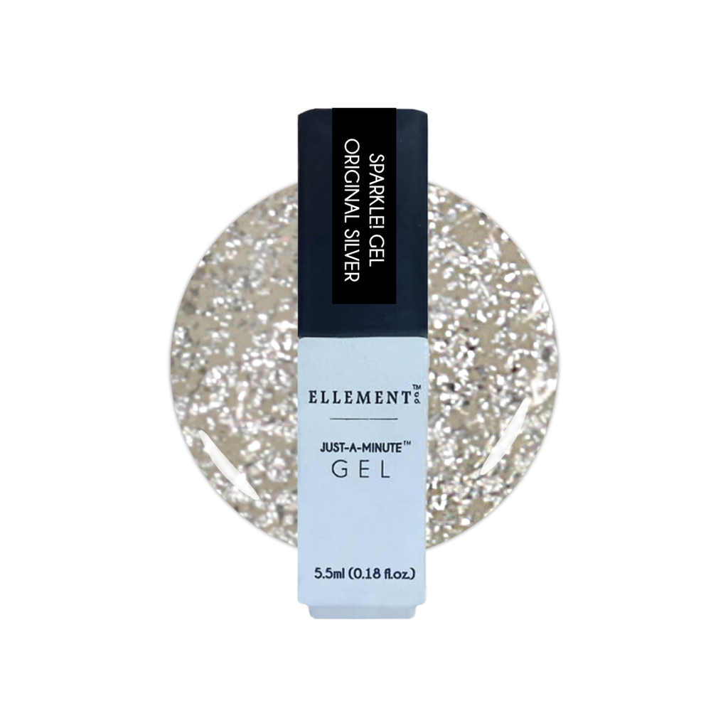 Original Silver Sparkle Gel Polish – Shimmering Iridescent Glitter, Streak-Free Brush, For Natural & Acrylic Nails