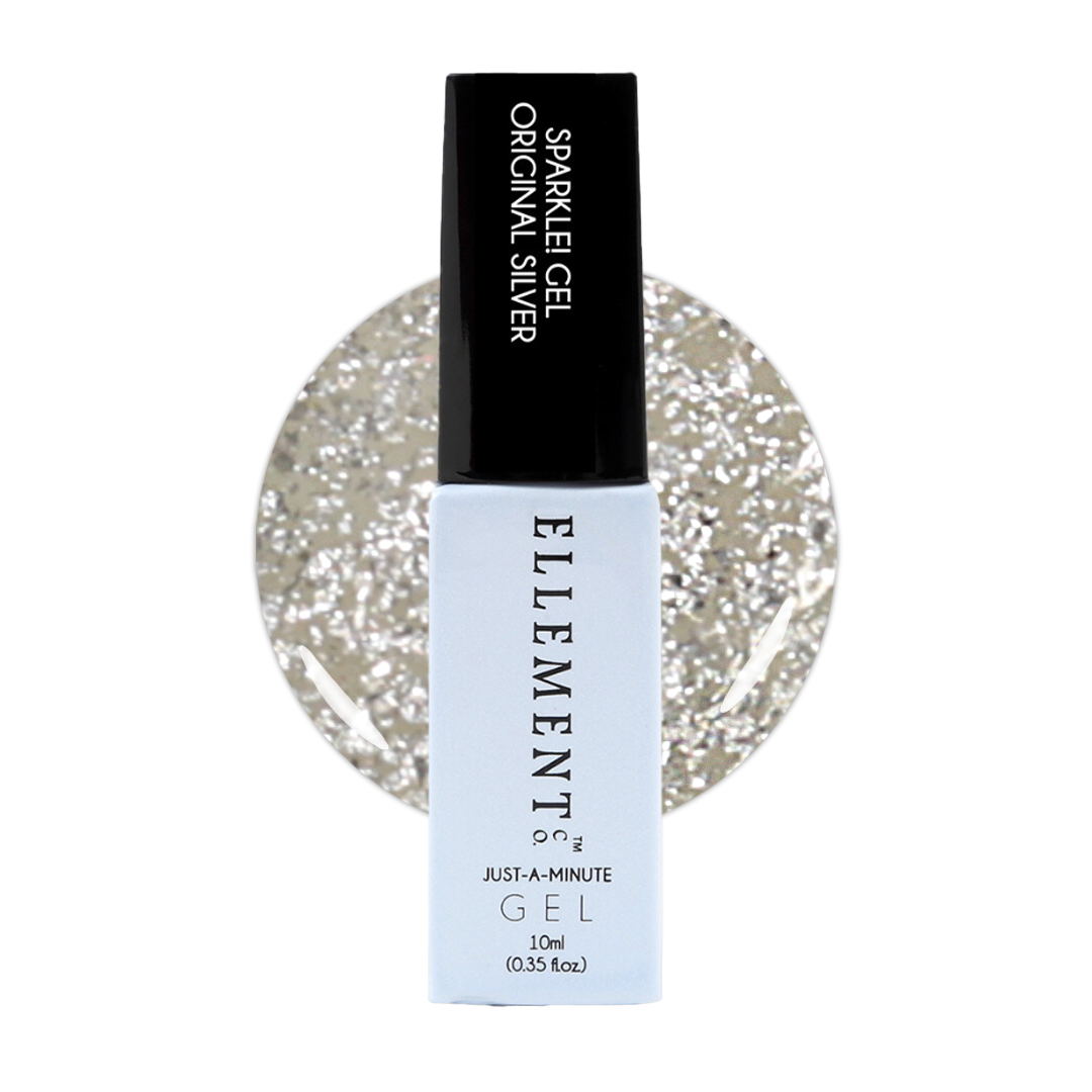 Original Silver Sparkle Gel Polish – Shimmering Iridescent Glitter, Streak-Free Brush, For Natural & Acrylic Nails