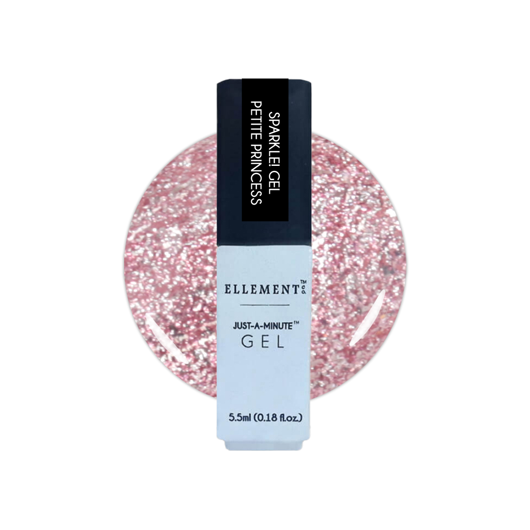 Petite Princess Sparkle Gel Polish – Pale Pink Glitter, Streak-Free Brush, For Natural & Acrylic Nails