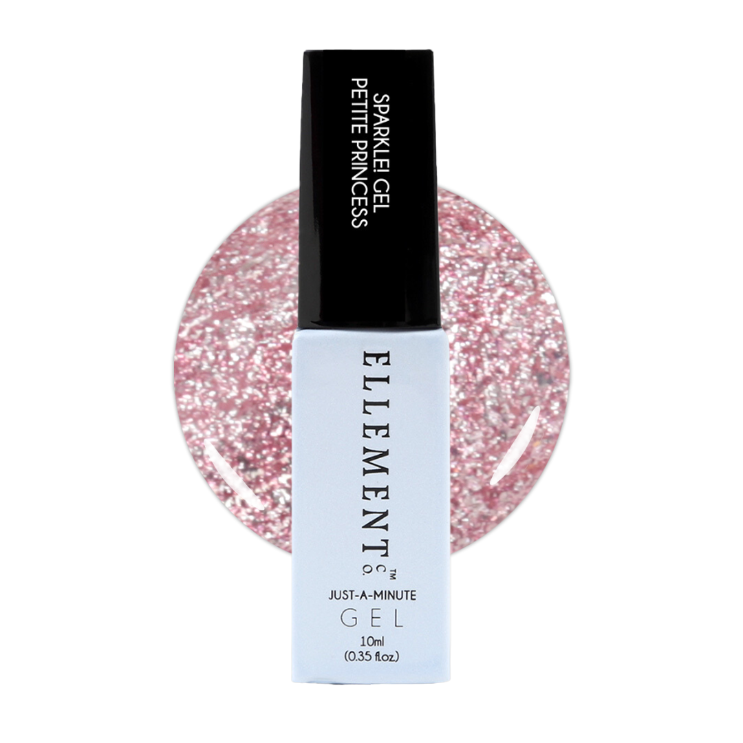 Petite Princess Sparkle Gel Polish – Pale Pink Glitter, Streak-Free Brush, For Natural & Acrylic Nails