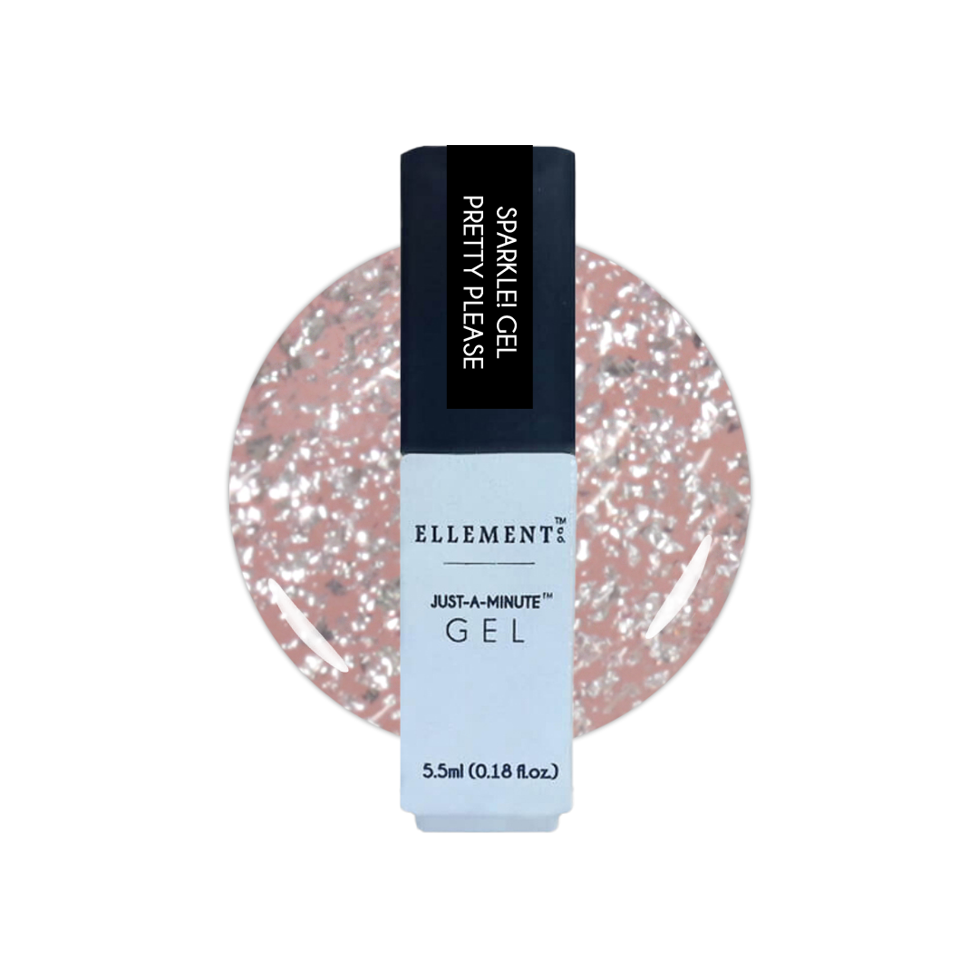 Pretty Please Sparkle Gel Polish – Shimmering Pink Glitter, Streak-Free Brush, Natural & Acrylic Nails