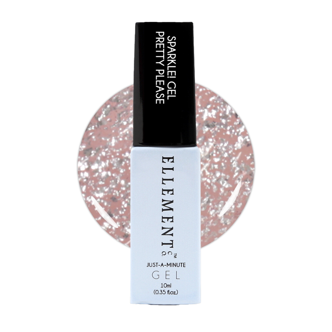 Pretty Please Sparkle Gel Polish – Shimmering Pink Glitter, Streak-Free Brush, Natural & Acrylic Nails