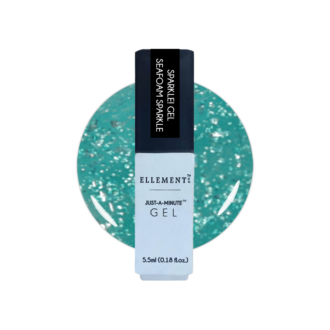 Seafoam Sparkle Gel Polish – Shimmering Teal Green Glitter, Long-Lasting, Streak-Free, For Natural & Acrylic Nails