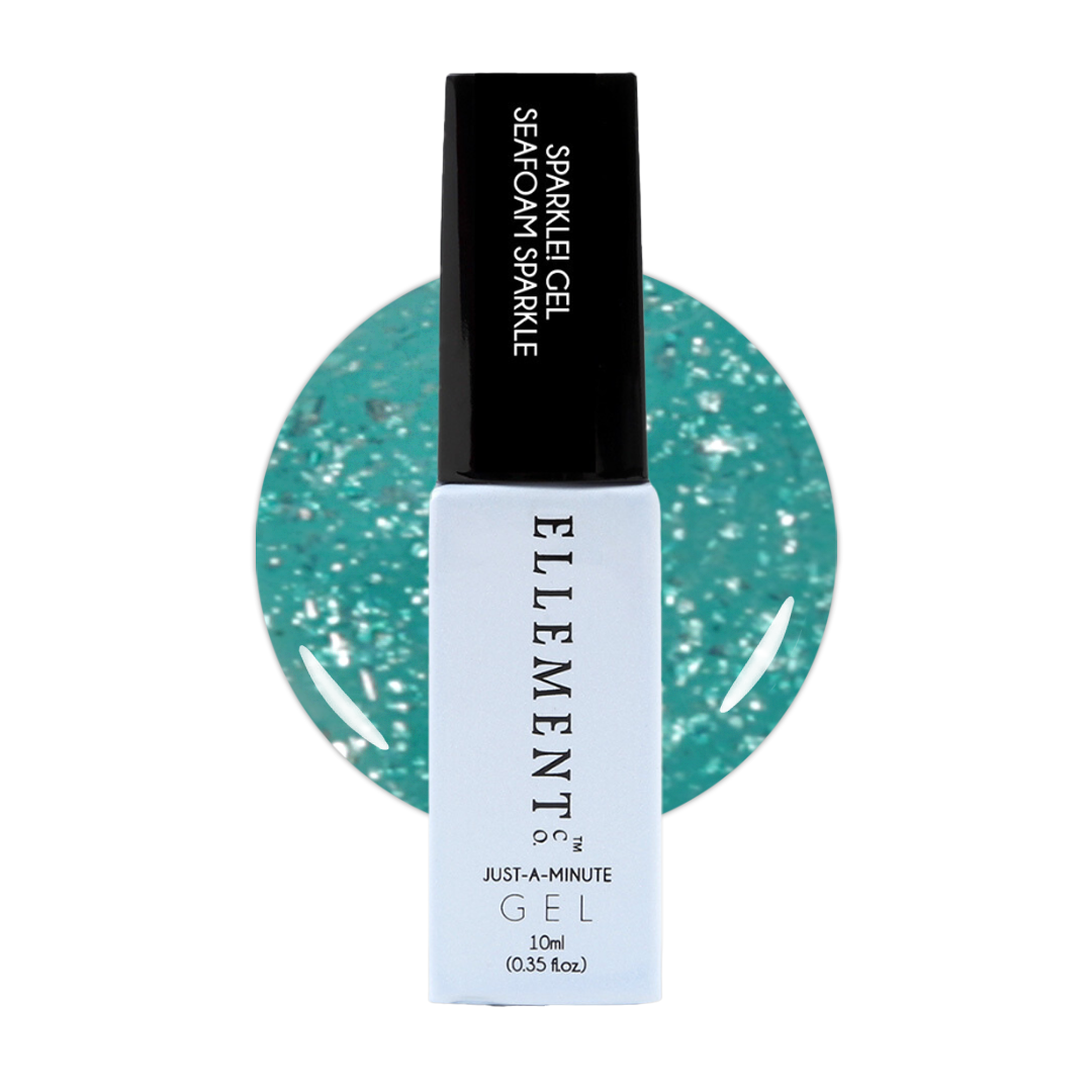 Seafoam Sparkle Gel Polish – Shimmering Teal Green Glitter, Long-Lasting, Streak-Free, For Natural & Acrylic Nails