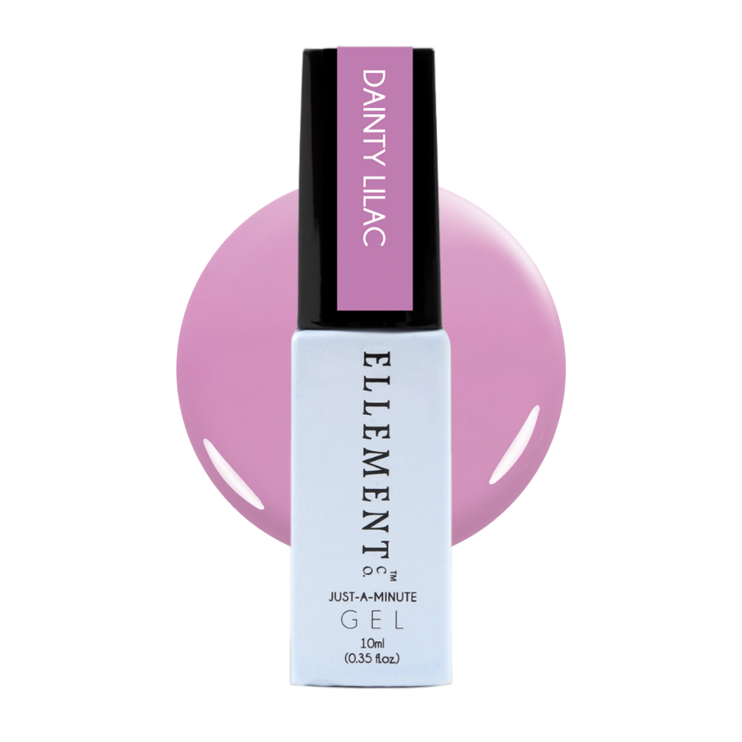 Dainty Lilac Gel Polish – Soft Pastel Purple with Pink Undertones, Streak-Free Brush, Ideal for All Nails