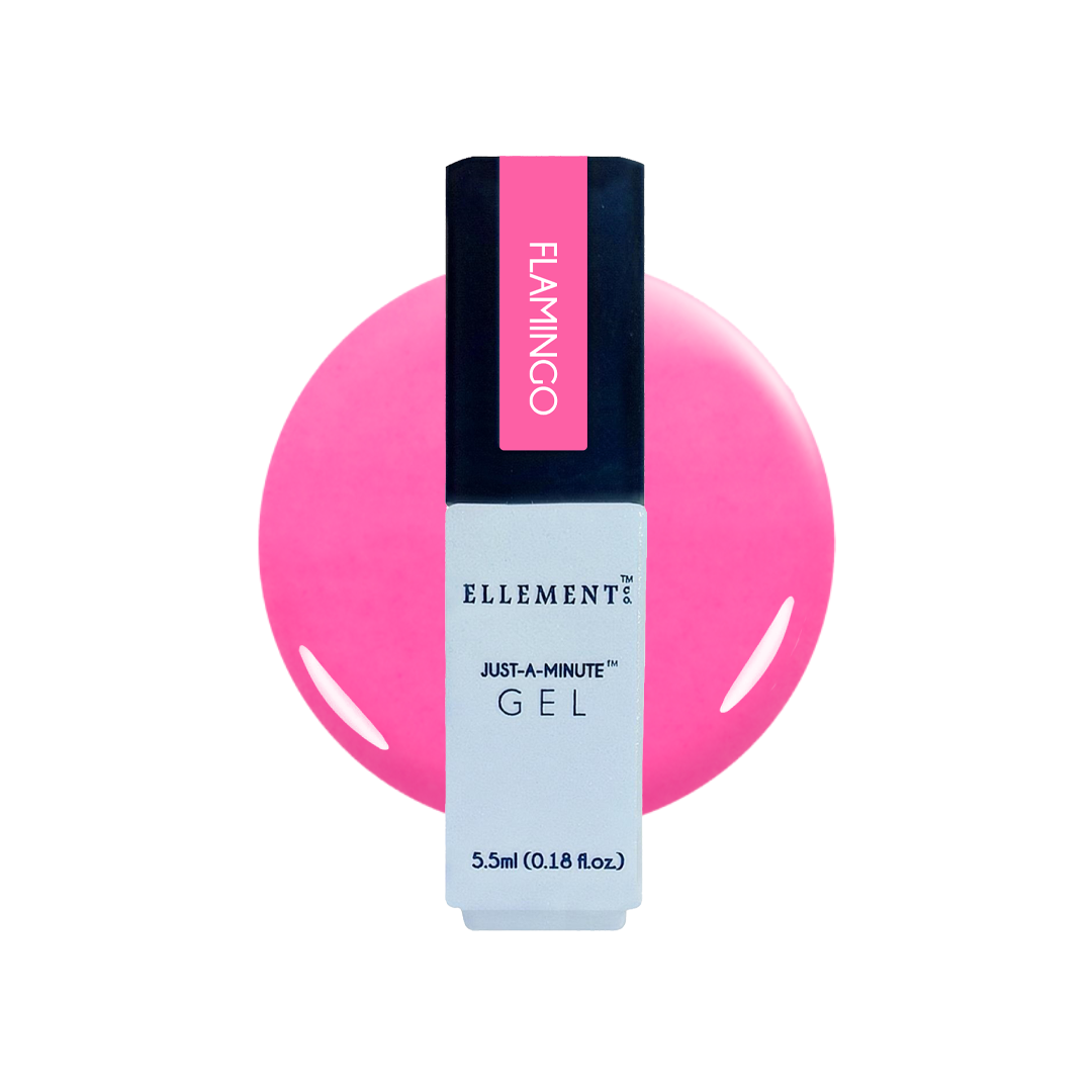 Flamingo Gel Polish, Neon Pink – Vibrant Long-Lasting Gel for Natural, Acrylic & False Nails with Streak-Free Brush