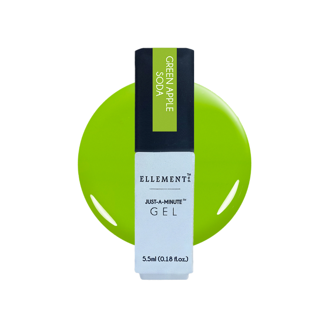 Green Apple Soda Gel Polish, Vibrant Neon Green Nail Color for Natural & Acrylic Nails, Long-Lasting Gloss Finish
