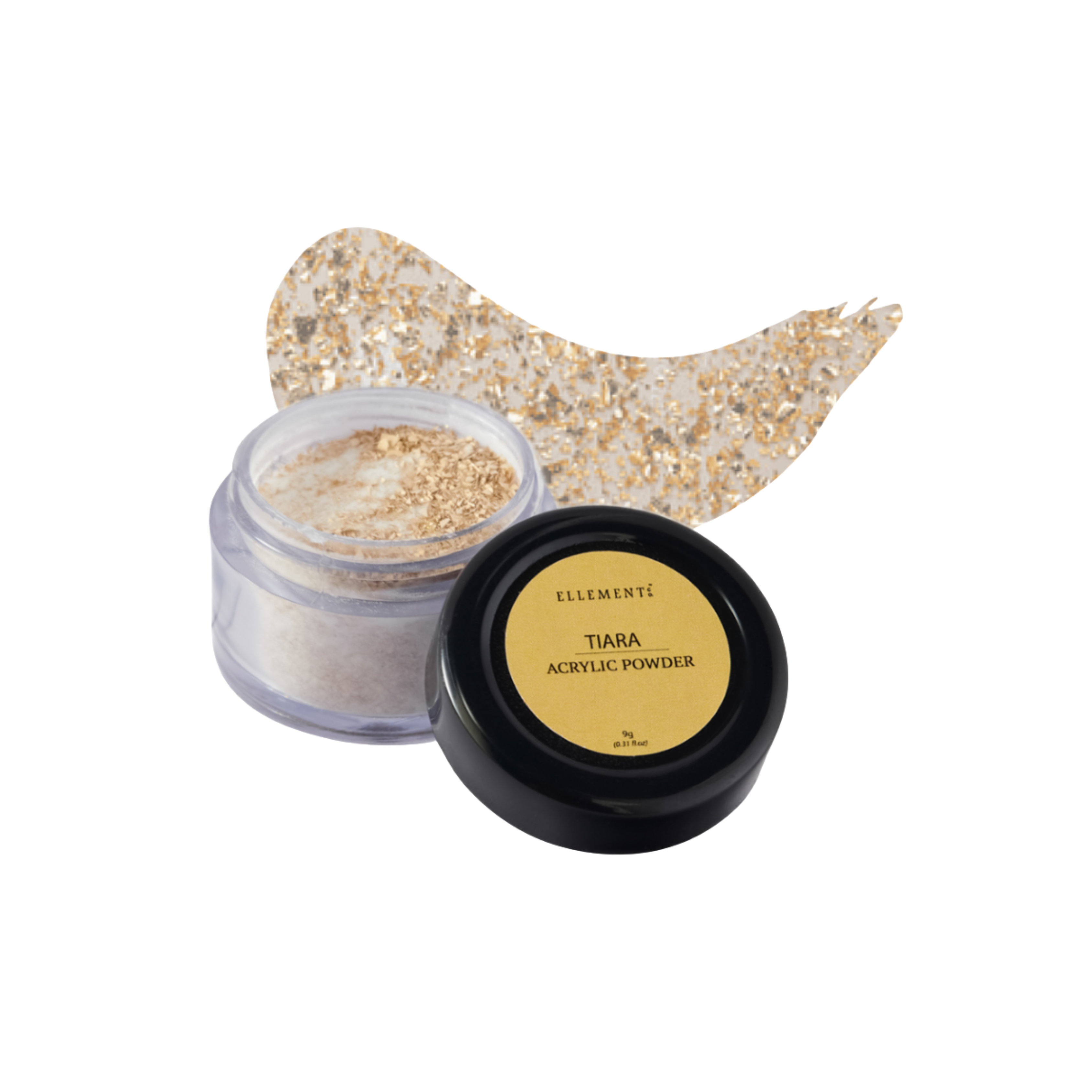 Tiara Gold Dust Coloured Acrylic Powder for Nails – Acrylic Nail Powder for Extensions and Overlays, Strong Adherence and Smooth Application, Professional Quality for Nail Art and Enhancements