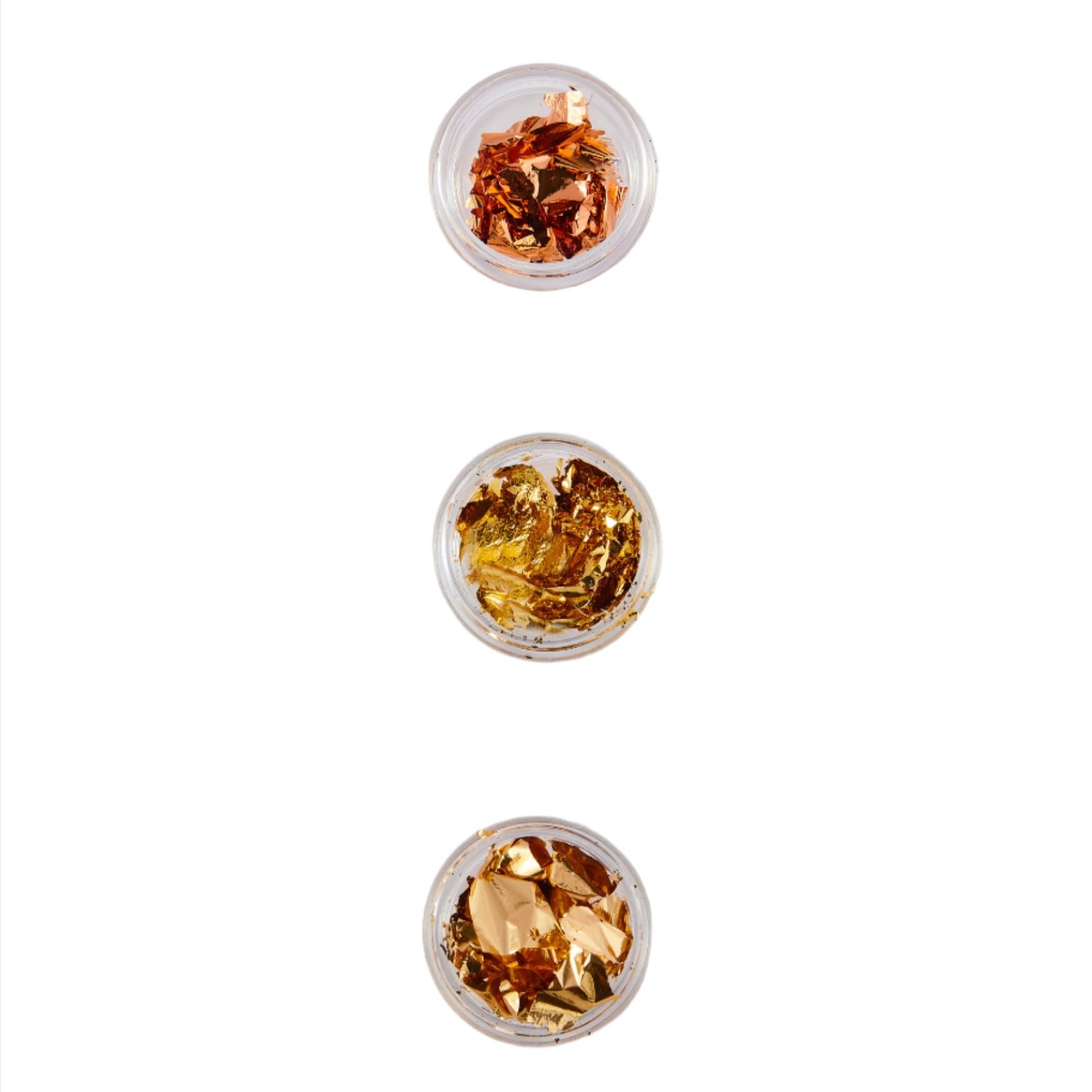 Metallic Chrome Nail Foil Pieces - Set of 3, Gold, Rose Gold & Copper for Marble Nail Art