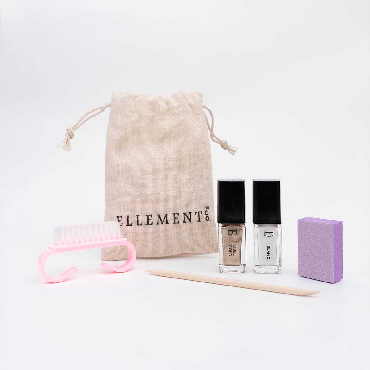 Petite Polish Gift Hamper – Mini Nail Polishes White & Dull Gold, Travel-Friendly Tools, Easy Manicure Kit
