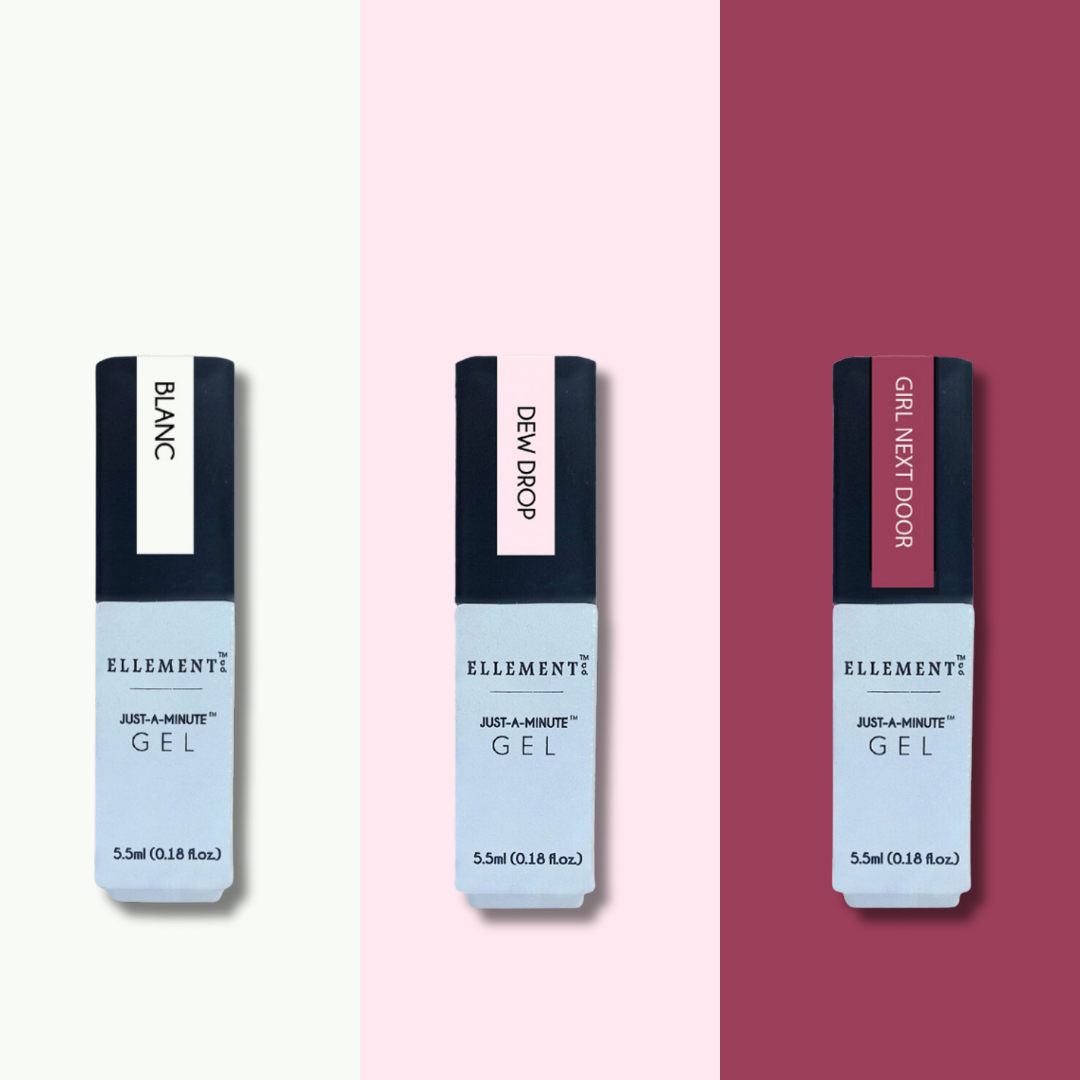 Pink Perfection Nail Polish - Set Of 3 - White & Pink Shades, Long-Lasting, Quick-Dry, Salon Quality