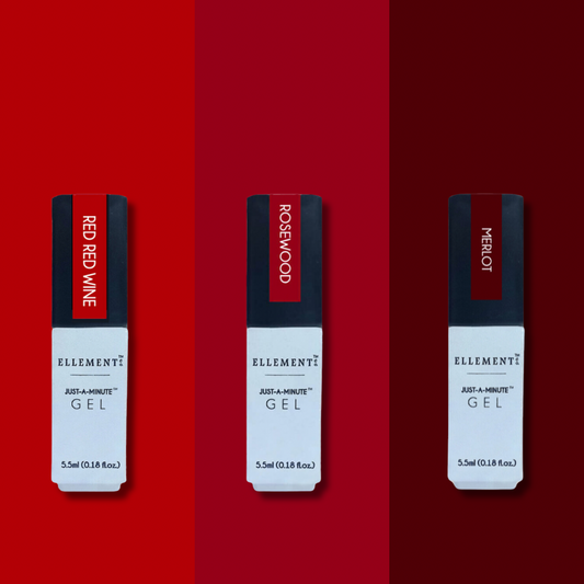 Red, Hot & Ready Gel Nail Polish Set – 3 Long-Lasting Glossy Reds (Cherry, Rosewood & Merlot) – Ultra-Pigmented, Salon-Quality, Chip-Resistant.