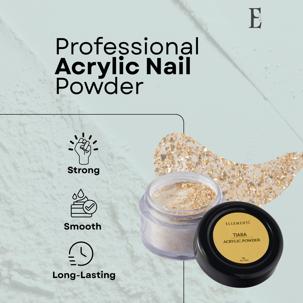 Tiara Gold Dust Coloured Acrylic Powder for Nails – Acrylic Nail Powder for Extensions and Overlays, Strong Adherence and Smooth Application, Professional Quality for Nail Art and Enhancements