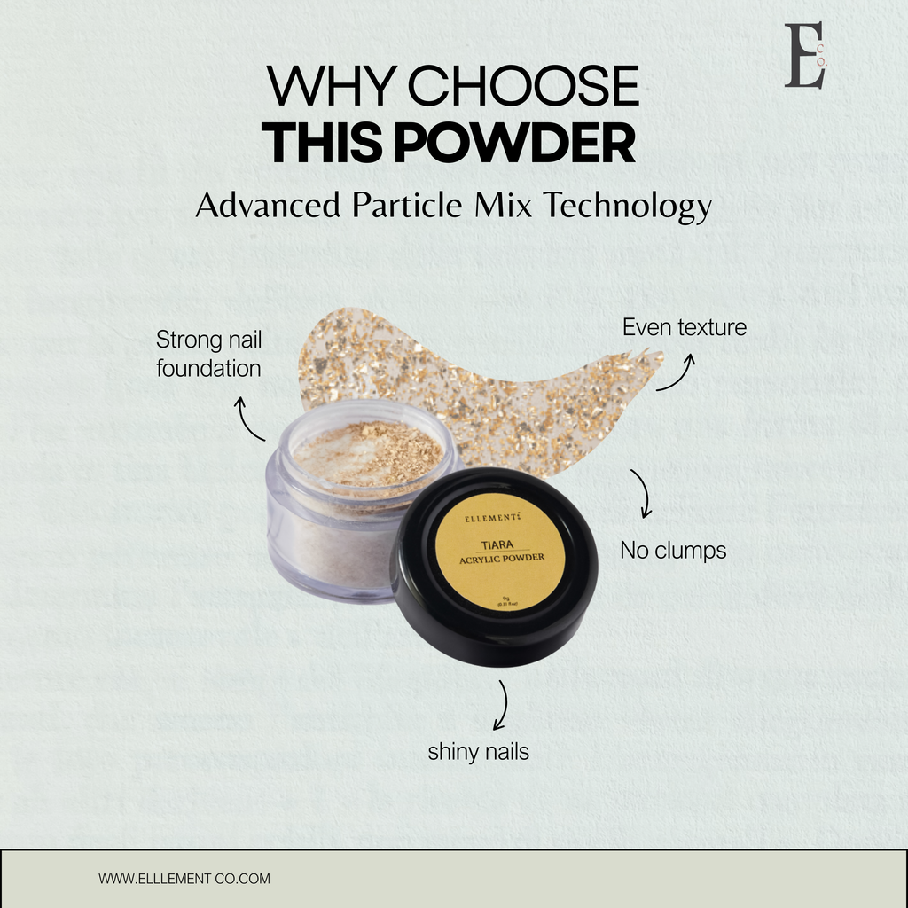 Tiara Gold Dust Coloured Acrylic Powder for Nails – Acrylic Nail Powder for Extensions and Overlays, Strong Adherence and Smooth Application, Professional Quality for Nail Art and Enhancements