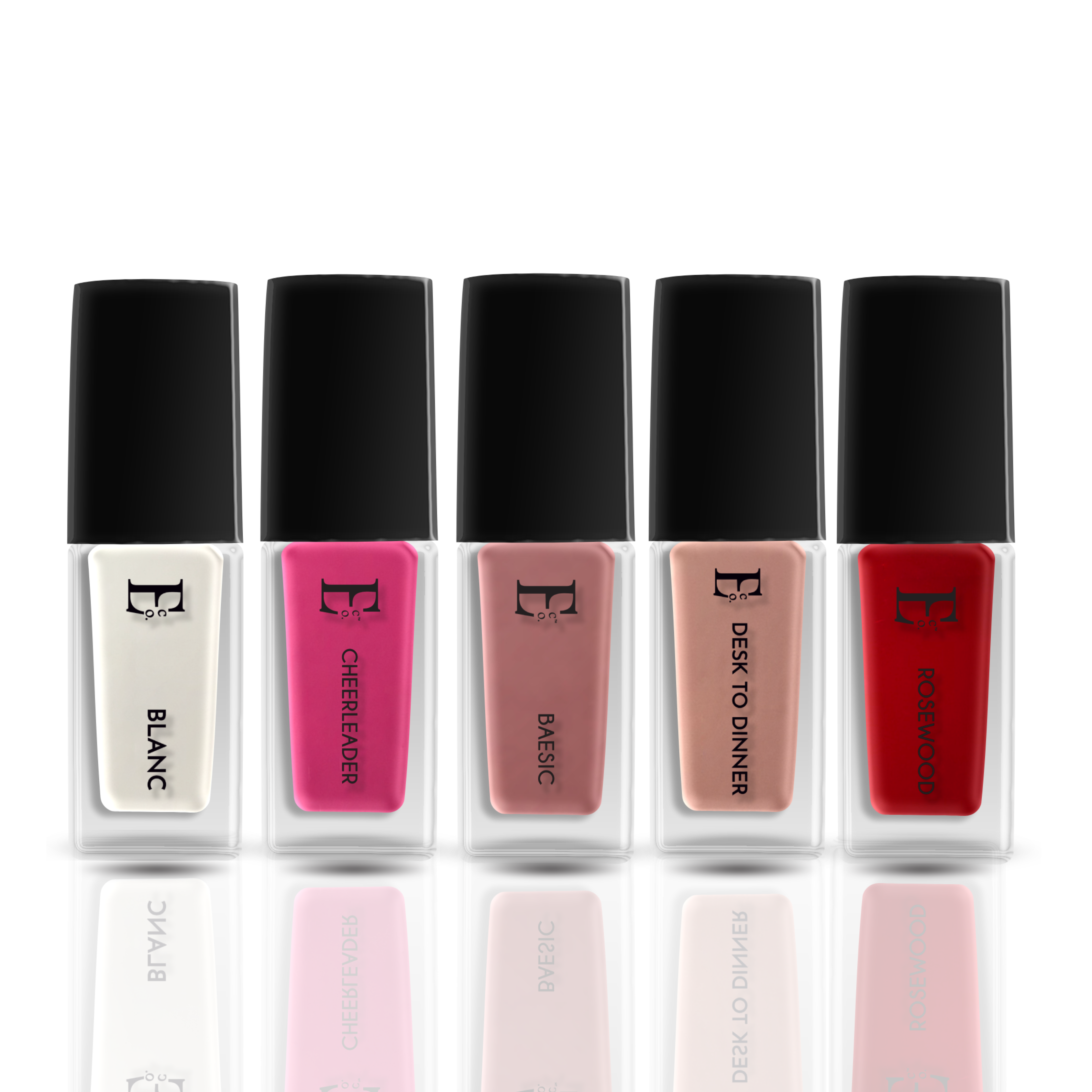 The Everyday Edit Vegan Nail Polish Combo Pack of 5 (5ml Each) – Baesic, Cheerleader, Desk to Dinner, Rosewood & Blanc
